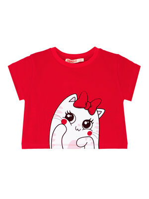Hello Cat Girl T-shirt&Poplin Pants Set