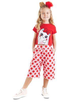 Hello Cat Girl T-shirt&Poplin Pants Set - 1