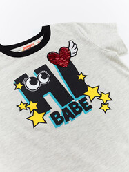 Hi Babe Kız Çocuk T-shirt Tayt Takım - Thumbnail