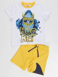 Hug Shark Erkek Çocuk T-shirt Şort Takım - Thumbnail