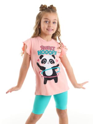 Hulahop Panda Kız Çocuk T-shirt Tayt Takım - 1