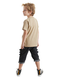 Hungry Dino Boy T-shirt&Capri Pants Set - Thumbnail