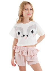 İkiz Ceylan Kız Çocuk T-shirt Şort Takım - Thumbnail