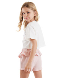 İkiz Ceylan Kız Çocuk T-shirt Şort Takım - Thumbnail