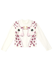 Zürafa Kız Çocuk T-shirt Kadife Pantolon Takım - Thumbnail