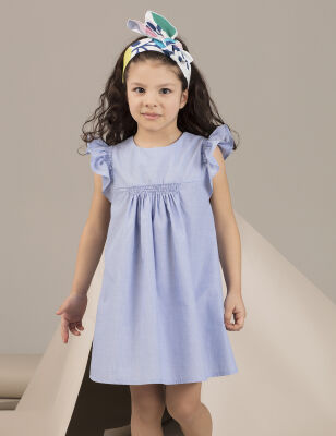 İndigo Colored Girl Dress - 1