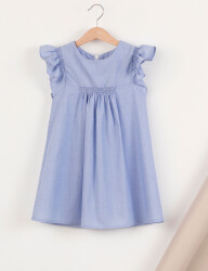 İndigo Colored Girl Dress - 3