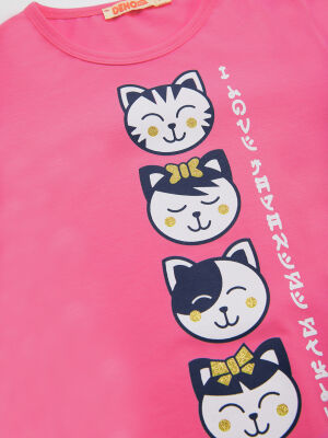 Japan Cats Kız Çocuk T-shirt Pantolon Takım - 5