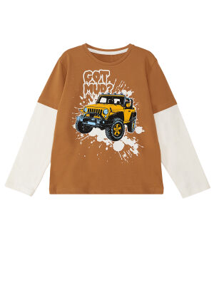 Jeep Arabalı Erkek Çocuk T-shirt Gabardin Pantolon Takım - 5