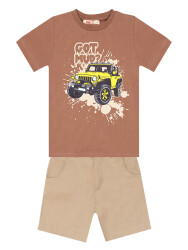 Jeep Mood Erkek Çocuk T-shirt Gabardin Şort Takım - 3