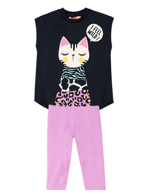 Jungle Cat Girl T-shirt&Leggings Set