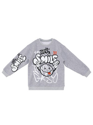 Just Smile Boy Grey Sweatshirt - 3