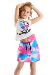 Kalp Batik Kız Çocuk T-Shirt Batik Etek Takım - Thumbnail