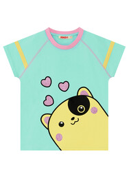 Kalpler Kız Çocuk T-shirt Şort Takım - Thumbnail