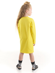 Kanatlı Zebra Kız Çocuk Sarı Elbise - Thumbnail