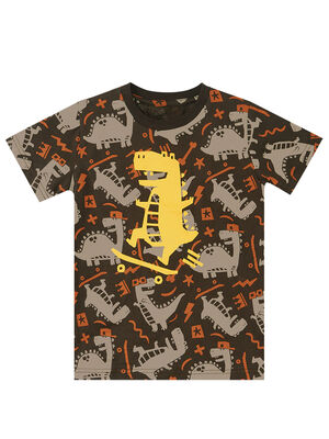 Kaykay Dino Erkek Çocuk T-shirt Şort Takım