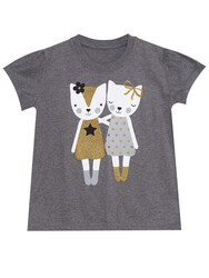 Kedi Dostlar Kız Çocuk T-Shirt Tayt Takım - Thumbnail