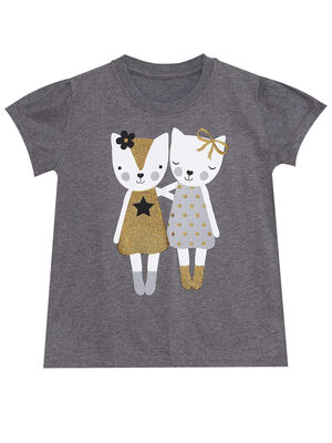 Kedi Dostlar Kız Çocuk T-Shirt Tayt Takım