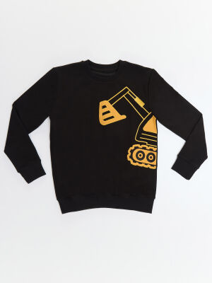 Kepçe Erkek Çocuk Siyah Sweatshirt - 3