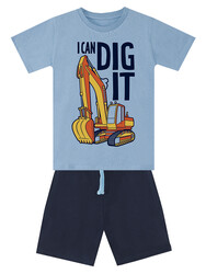 Kepçe İşte Erkek Çocuk T-shirt Şort Takım - Thumbnail