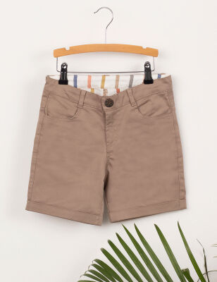 Khaki Flat-Front Boy Shorts - 3