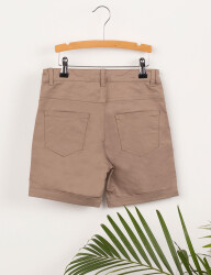 Khaki Flat-Front Boy Shorts - 4