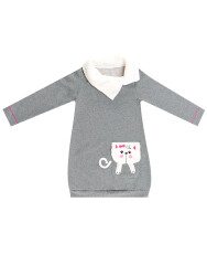 Kitten on Pocket Girl Dress - 3