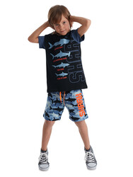 Köpekbalığı Erkek Çocuk T-shirt Şort Takım - Thumbnail