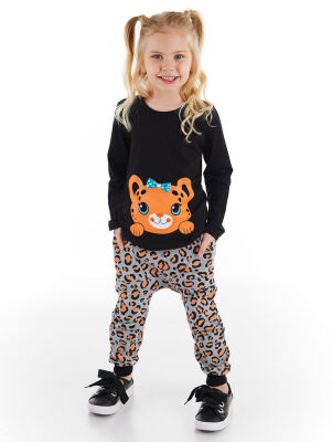 Küçük Leopar Kız Çocuk T-shirt Pantolon Takım - 1