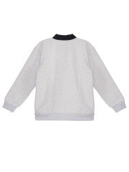 Kurt Erkek Çocuk Gri Kanguru Cepli Sweatshirt - 4