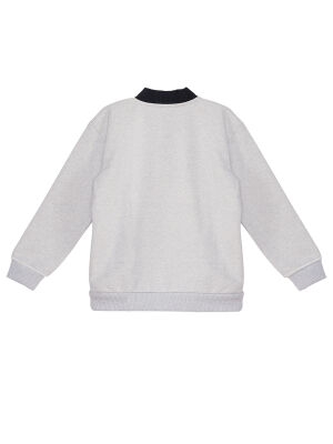 Kurt Erkek Çocuk Gri Kanguru Cepli Sweatshirt - 4