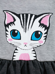 Lady Cat Kız Çocuk Elbise - Thumbnail