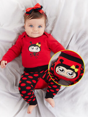 Ladybug Baby Girl Leggings+Bodysuit Set