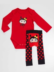 Ladybug Baby Girl Leggings+Bodysuit Set - Thumbnail