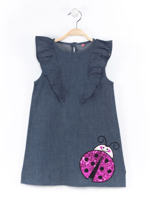 Ladybug Denim Dress - 3