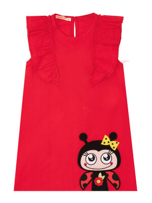 Ladybug Girl Red Poplin Dress - 3