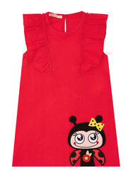 Ladybug Girl Red Poplin Dress - Thumbnail