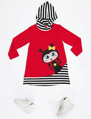 Ladybug Hoodied Red Dress - 3