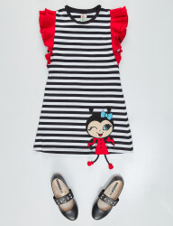 Ladybug Striped Girl Dress - 3