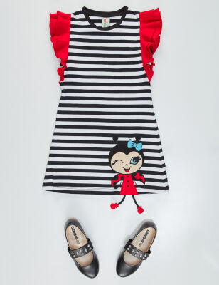 Ladybug Striped Girl Dress - 3