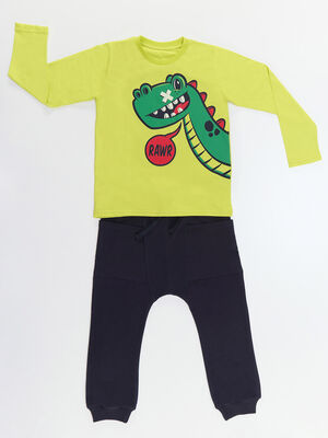 Lazy Dino Boy T-shirt&Pants Set