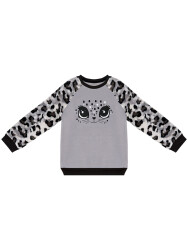 Leopar Peluş Kız Çocuk Sweatshirt - 3