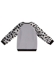 Leopar Peluş Kız Çocuk Sweatshirt - 4