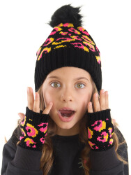 Leopard Girl Beanie&Glove Set - 1