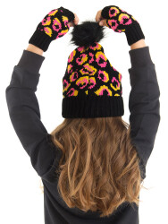 Leopard Girl Beanie&Glove Set - 2