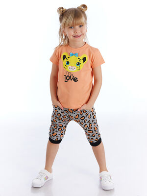 Leopard Girl T-shirt&Capri Set