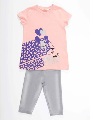 Leopard Girl T-shirt&Leggings Set - 3