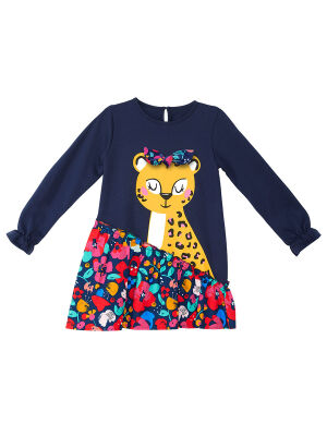 Leopard Navy Blue Girl Dress - 3