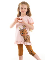 Leopard Star Girl T-shirt&Leggings Set - 1