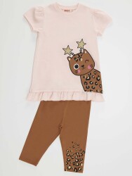 Leopard Star Girl T-shirt&Leggings Set - 3